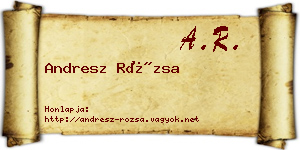 Andresz Rózsa névjegykártya