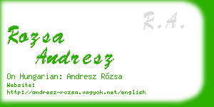 rozsa andresz business card