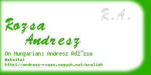 rozsa andresz business card